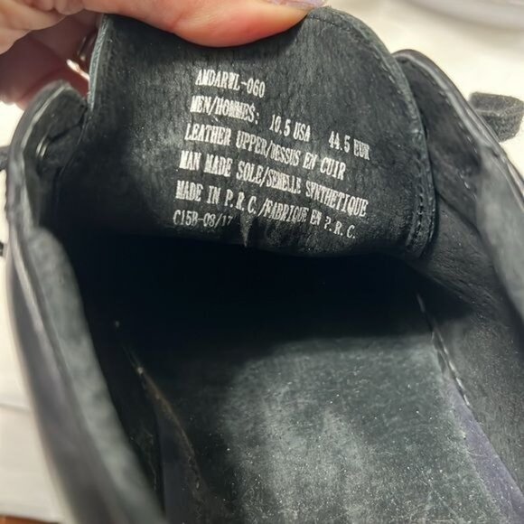 Andrew Marc Mens Black Leather Sneakers Size 10.5 - Picture 3 of 9